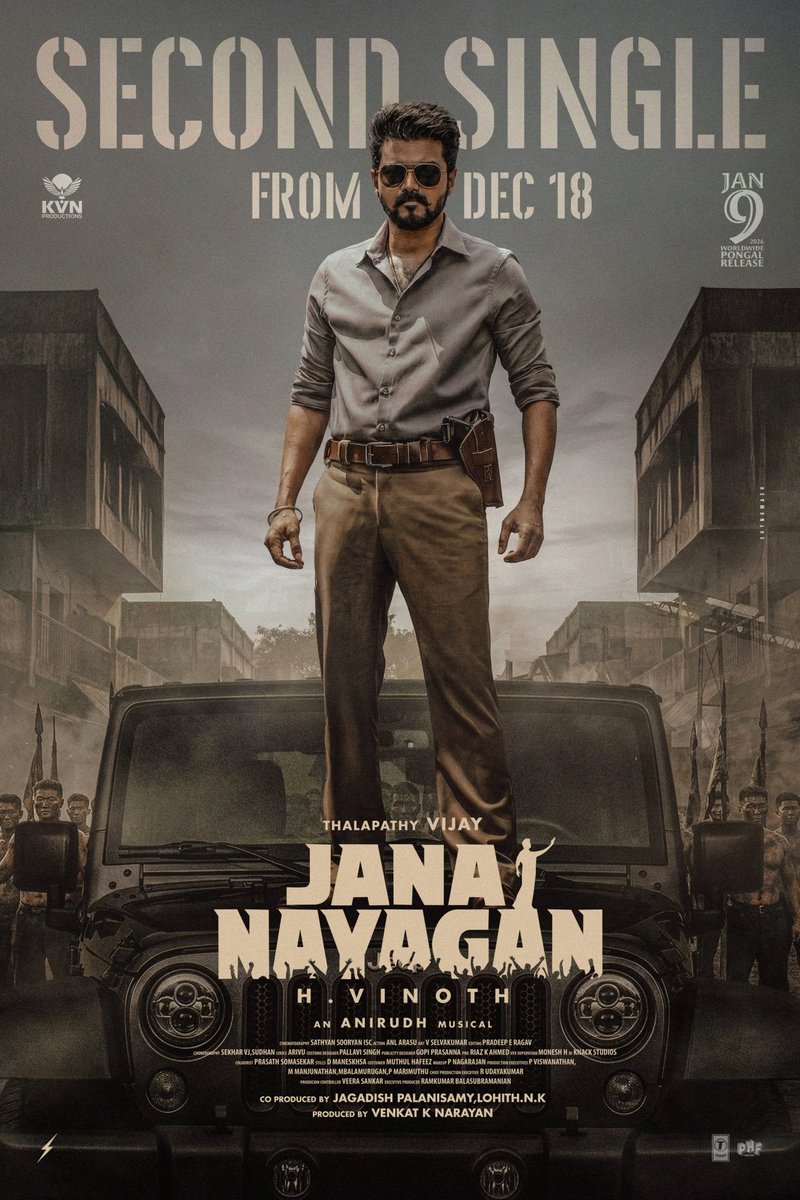 Vaathiyaar coming with a chartbuster ❤️‍🔥
<a href="/actorvijay/">Vijay</a> #JanaNayagan 
<a href="/Jagadishbliss/">Jagadish</a> <a href="/RamVJ2412/">Ramkumar</a> <a href="/anirudhofficial/">Anirudh Ravichander</a> 
Poster by ⚡️

#JanaNayaganSecondSingle 🧨