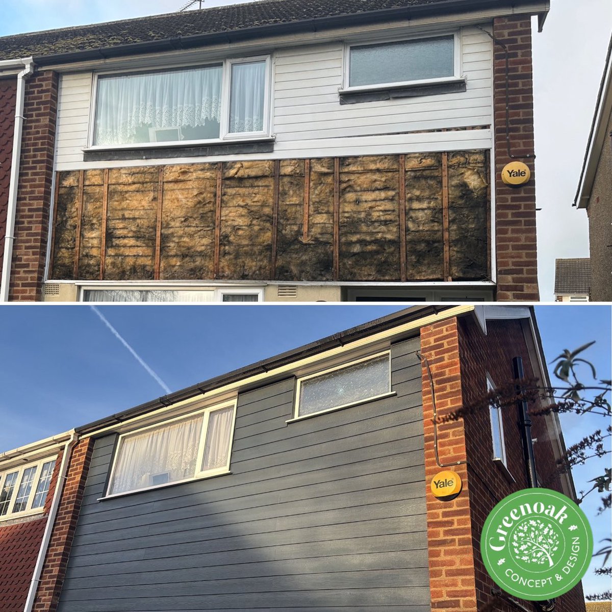 Our team at Greenoak Concept &amp; Design have just completed this #HardiePlank wall cladding installation in Stanford le Hope 

greenoakcompany.co.uk
01702 238938 
96 Bridgwater Drive, Westcliff-on-sea. SS0 0DH