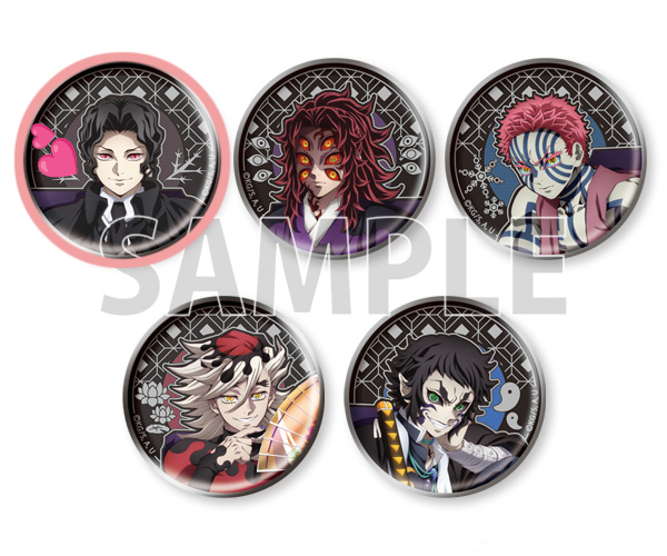 交換〙 AGF2025 鬼滅の刃 レリーフメタル缶バッジ 【譲】黒死牟3、童磨