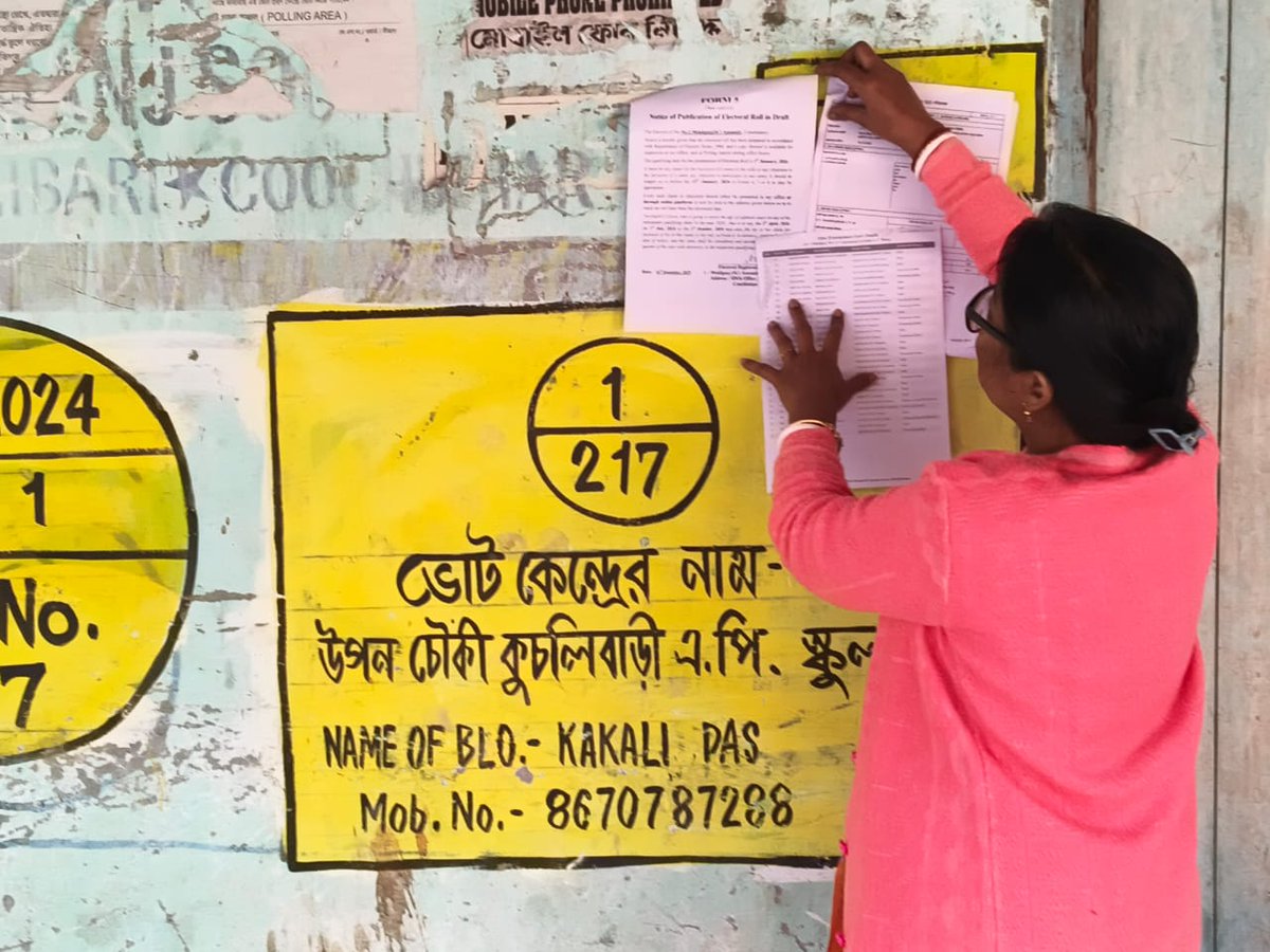 Publication of draft Electoral Roll and ASDD list at various polling stations, GP Offices and office of the Block Development Officer, Mekhliganj Development Block under 1 Mekhliganj (SC) AC
#SIR