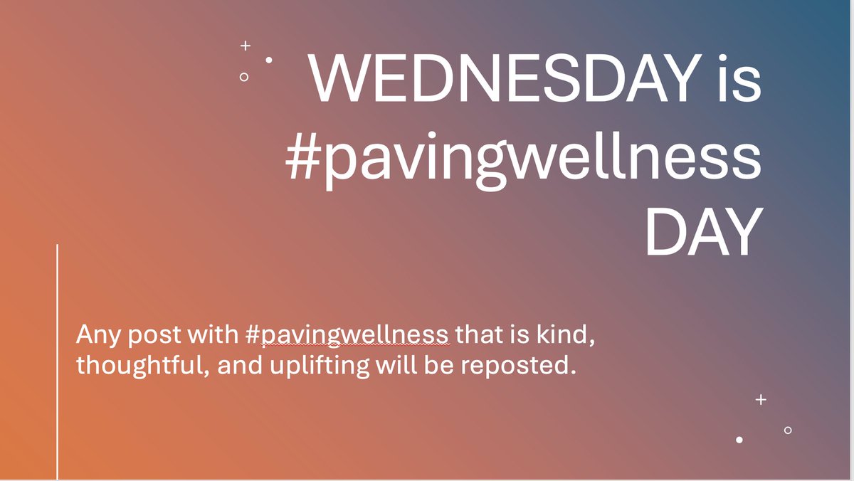 BethFratesMD's tweet image. This week I am going to try something new. 😊
I'd love to hear from all of you. ❤️
So, on Wednesday---tomorrow-- 🗓️
I will try to repost all posts with the hashtag 
#pavingwellness 
that are thoughtful and uplifting. 🕊️

Let's work to lift each other up on Wednesdays!
#kindness