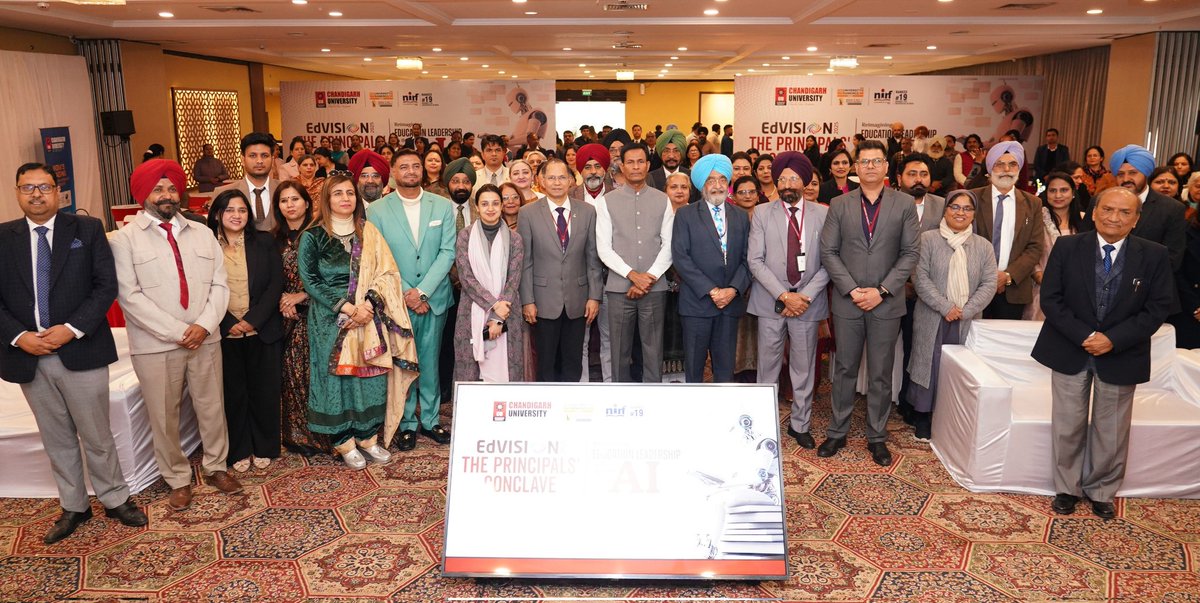 chandigarh_admn's tweet photo. Chief Secretary, UT Chandigarh Sh. H. Rajesh Prasad Inaugurates ‘EdVision: Annual Principals’ Conclave 2025: Reimagining Education Leadership in the Age of AI’ at Chandigarh Organized By @Chandigarh_uni; Highlights Central Role of Teachers in Achieving Viksit Bharat by 2047 https://t.co/BC8RCRh8T8