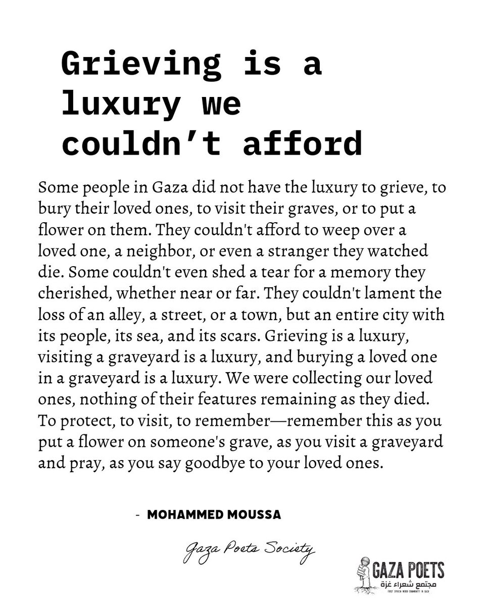 Grieving isn't for us, Mohammed Moussa