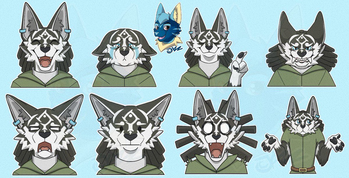 JazzHyaa's tweet photo. I have been doodling this simplified Link stickerpack for fun, since I recently started playing Twilight Princess again.

This Wolf Link Stickerpack is free to use for everyone.
https://t.co/n8RSuxWIsE

If you want me to add some more expressions, just comment your suggestions :3 https://t.co/x3O4Tnp4eK