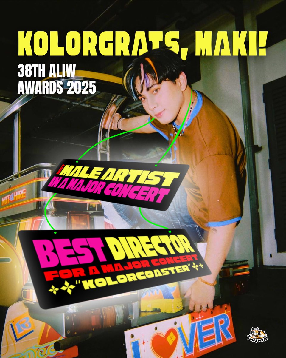 [🏆]

BREAKING NEWS: Maki won TWO #AliwAwards for the Best Male Artist in a Major Concert and as Best Director for a Major Concert for “Kolorcoaster”

That's our favorite director! We are so proud of you, Direk Ralph. 🫂 Keep on shining! 🌟

#Maki #DirekRalph <a href="/clfrnia_maki/">Maki *ੈ✩‧₊˚</a>