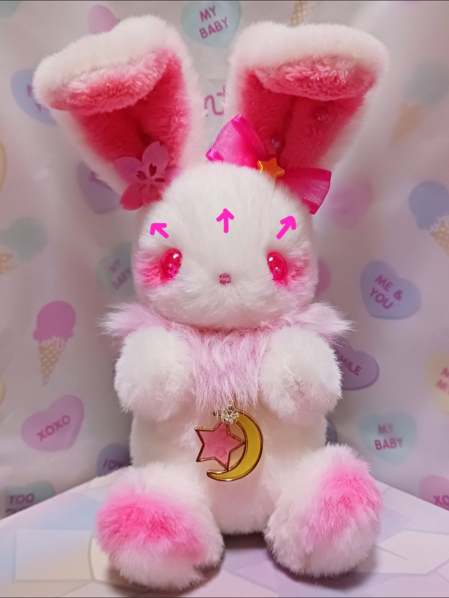 ユメミルBunny のお顔周りは毛並み(矢印の方向)にそって整えてあげて