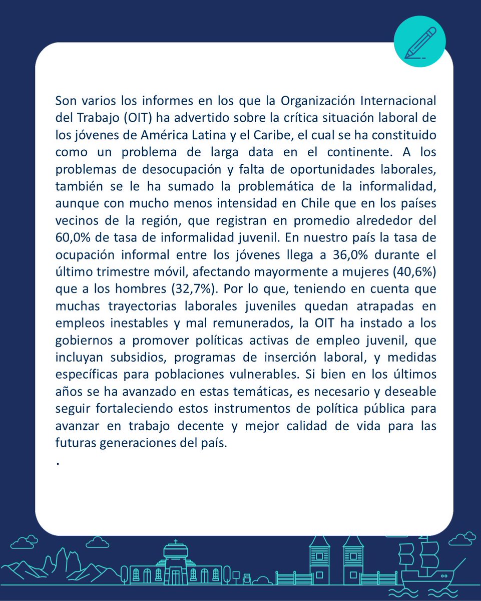 De acuerdo a las estadísticas los jóvenes forman parte del grupo etario con mayor dificultad para entrar al mercado laboral, esto debido a una serie de factores que hacen necesario la focalización de políticas públicas.
Revisa la columna que aborda esta temática👇