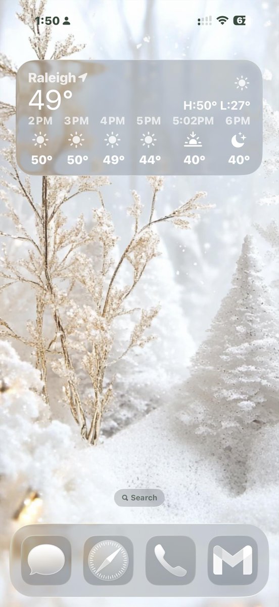 SarahPerezTC's tweet image. Winter vibes #ios26 #liquidglass #ioshomescreen