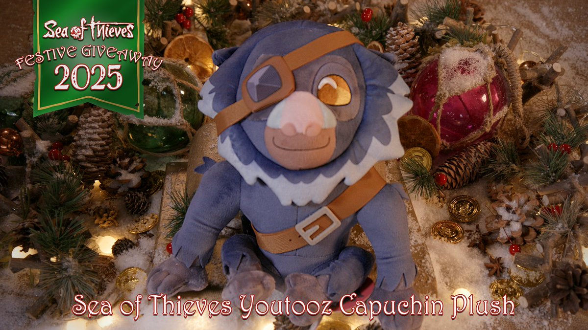 Just in time for our second festive giveaway, it seems our dear swabbie found this curious Capuchin Plush hidden away below deck... Reply to this post with your favourite SoT cosmetic item to secure your entry! One random winner will be chosen from across our channels tomorrow at