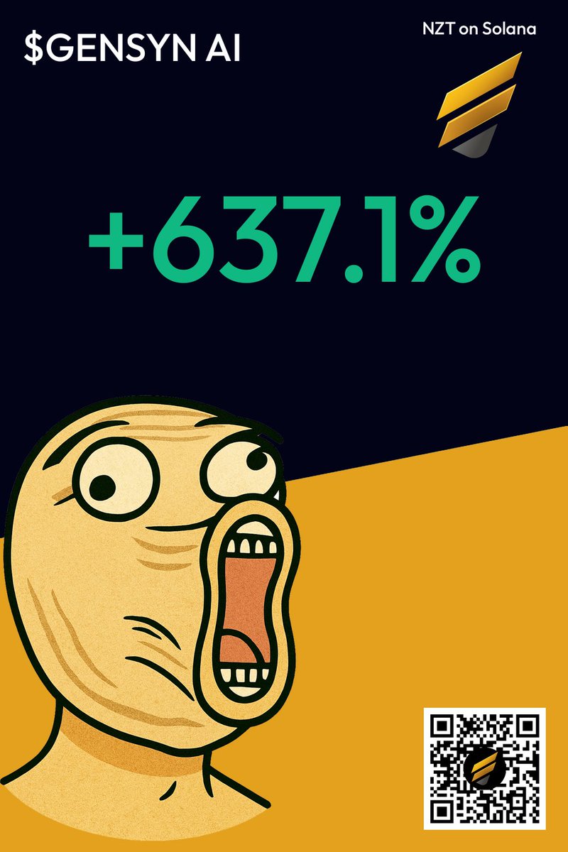 NZTonSolana's tweet photo. $Gensyn AI in face-melter mode → +637%. ✨ 🧪 🧱 NZT blink-fast flagged this rip mid-scroll 🧨 — https://t.co/t0RyDRrGFL #Solana #CT https://t.co/qt7C7Zz5iw