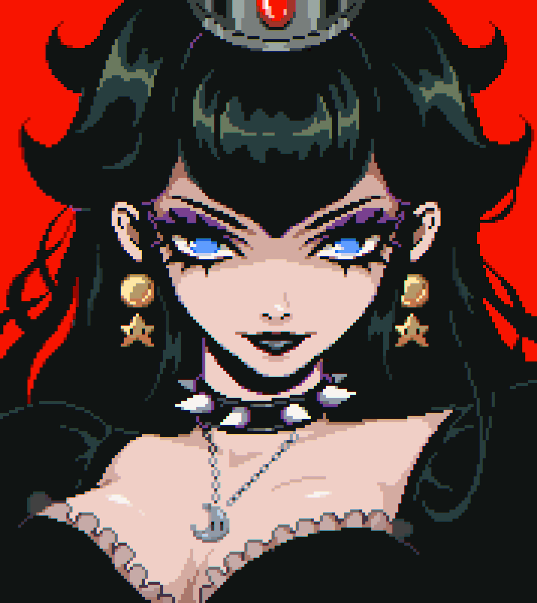 AnnaWintery's tweet image. Goth Peach 🖤

#pixelart #ドット絵