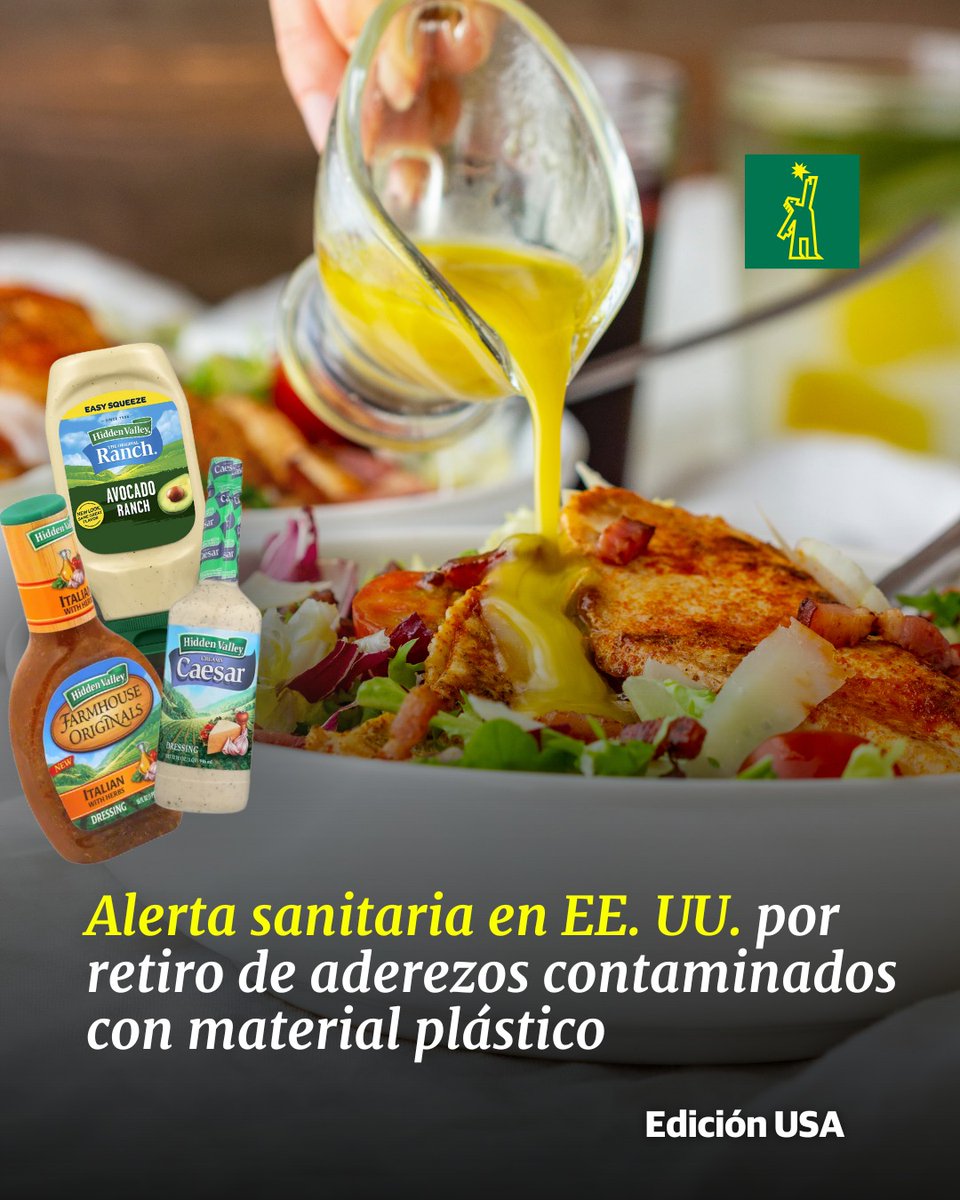 DiarioLibre's tweet photo. 🇺🇸|#DiarioLibreUSA |  El retiro surge tras detectarse que algunos los productos podrían contener fragmentos de material plástico negro utilizado en procesos de plantación

🔗https://t.co/Dpwg7mTkLj

#DiarioLibre #AlertaSanitaria #EEUU #Aderezos https://t.co/TURK2vcUm7