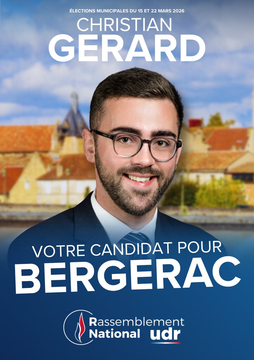 Chris_Gerard24's tweet photo. Je suis fier de représenter les couleurs du @RNational_off aux #élections #municipales de #Bergerac !

Mon ambition est claire : redonner espoir aux Bergeracois 🗣️

Bergerac, une vision pour l’avenir ! ☀️ https://t.co/2Az0zYj25b