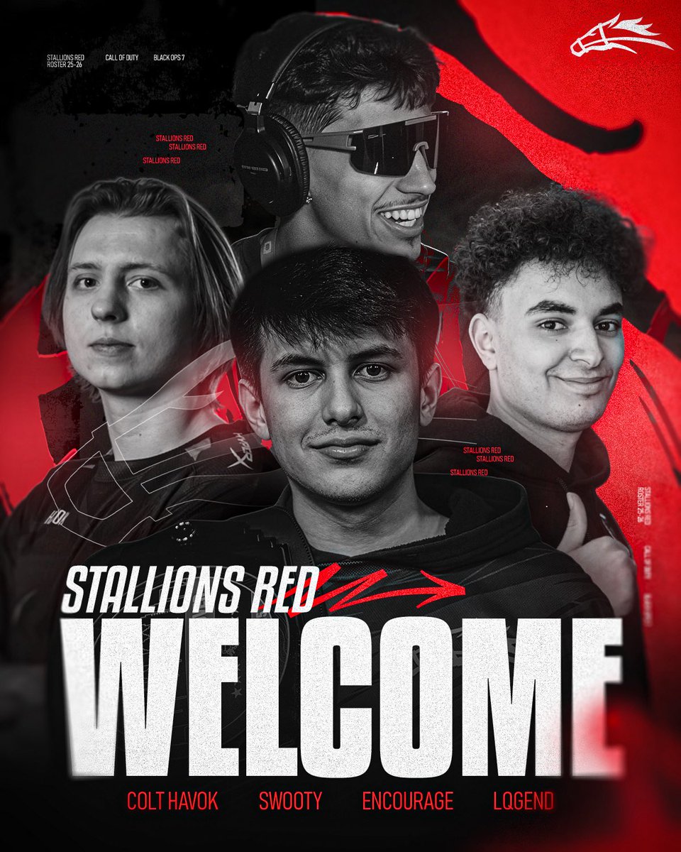 StallionsCOD's tweet image. ONE LEGEND UNRETIRES, ANOTHER LQGEND JOINS…

Introducing the NEW Stallions Red Roster:
♦️ @ColtHavok
♦️ @SwootyWRLD 
♦️ @Enncourage 
♦️ @Lqgend_