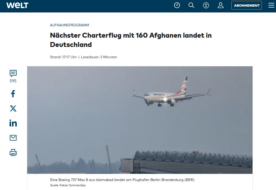 Nächter Flug mit 160 Islamischen Afgahnen kommt durch die Links Grüne CDU des Blackrock Manegers Merz Politik der Systemparteienkartelle an, nicht zu vergessen die DDR Lenin Merkel Massenmigrations Politik der Islamistischen Syrer, und anderer Migranten! welt.de/politik/deutsc…