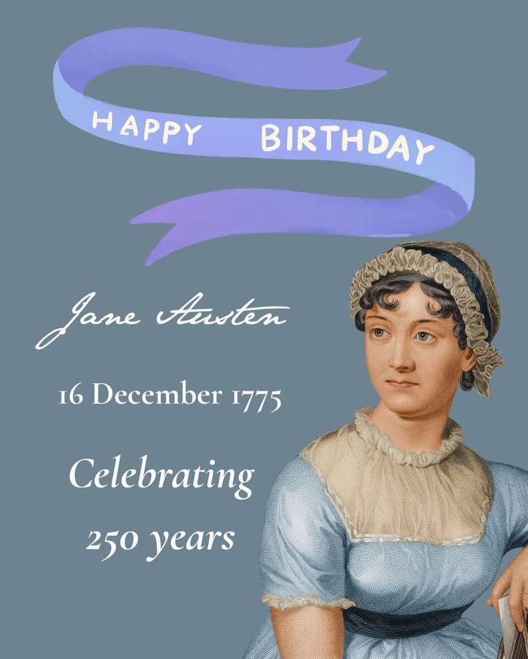 ❤️ to those who observe this day- rewatching Sense and Sensibility tonight to celebrate. Impossible to pick a favorite of hers, but think I’ll reread Pride and Prejudice and Emma for the millionth time over the holidays, too. 😉 #JaneAusten250