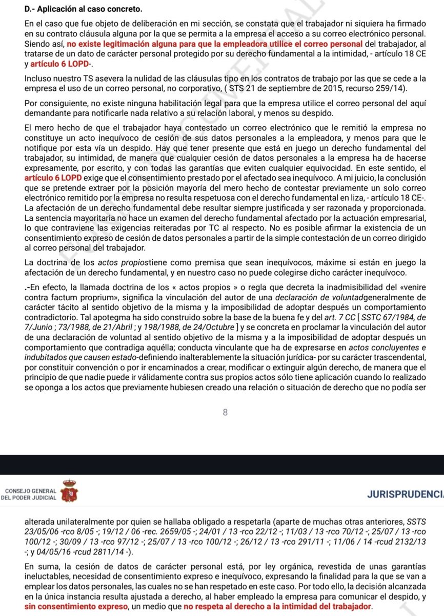caty_pou's tweet photo. 📌 STSJ PV 4019/2025
#LOPD #RGPD #Consentimiento❓
🚨 Interesantísima sentencia
✅ Comunicación del despido a través del correo personal 📩 del trabajador
#Procedencia del despido
💥 Sentencia de instancia y voto particular 👨🏽⚖️ Lajo González: improcedente💥 https://t.co/iVR7yUsSJc https://t.co/u1dbe9mM9z