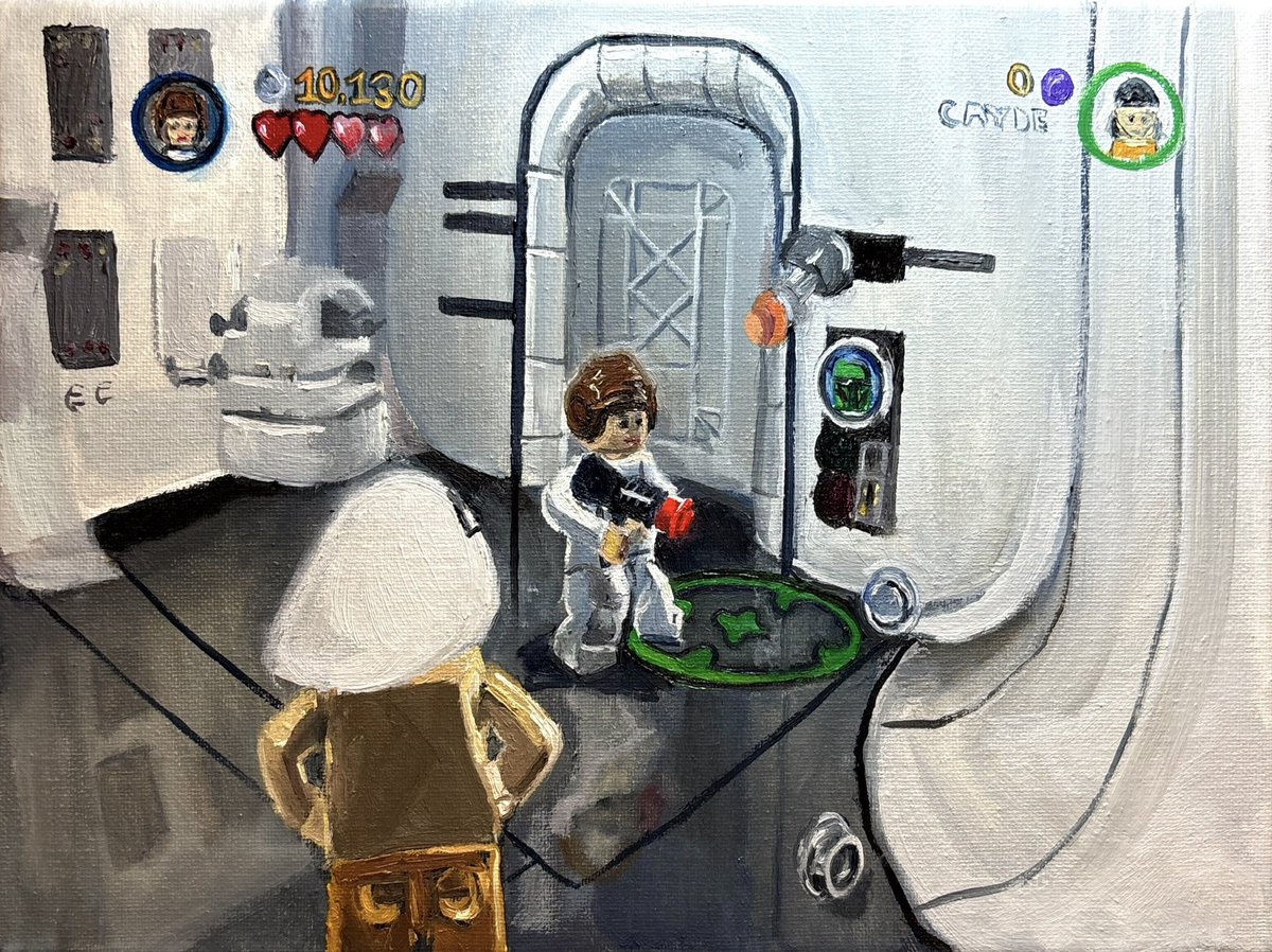 caydeplanet's tweet image. This is one of my favorite paintings I made. It’s of Lego Star Wars, the complete saga
