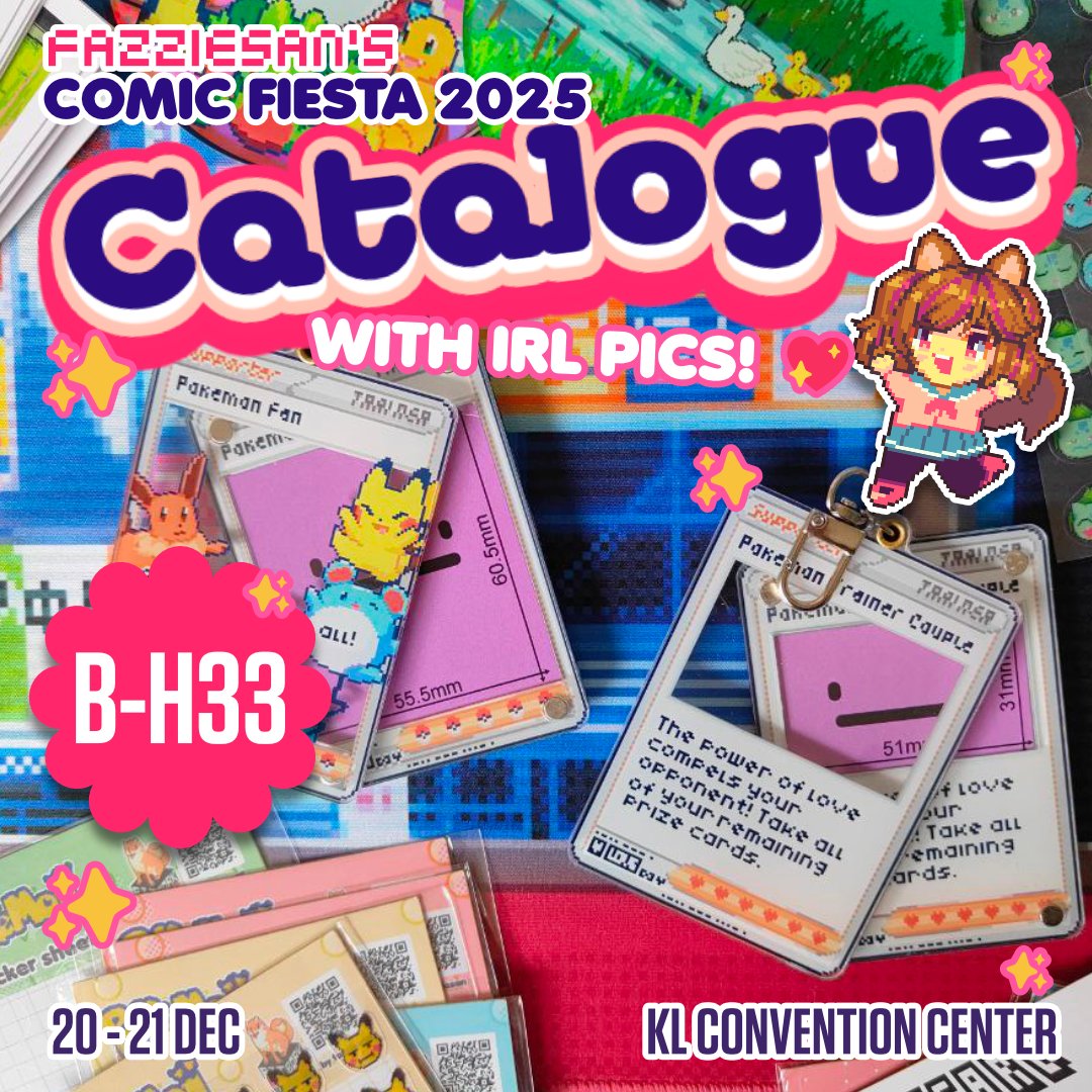 fazziesan's tweet photo. [RTs,💖appreciated!]
Hi! This is my catalogue for Comic Fiesta 2025 with IRL pics of the merchies✨! (1/4) 

OMG OMG OMG OMG OMG all my stocks have finally arrived OMG OMG OMG OMG OMG all my stocks have finally arrived and-
 #CF2025 #comicfiesta2025 #comicfiesta2025catalogue https://t.co/PHvHgaY4s6