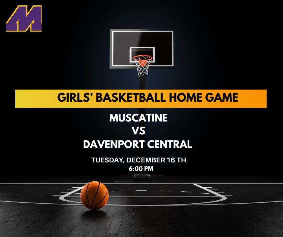 Game Night! 
Our Girls' Varsity Basketball team hosts Davenport Central TONIGHT at 6:00 p.m.! Come out and support our team as they take the court at home. Let's pack the stands and show our school spirit!
See you there!