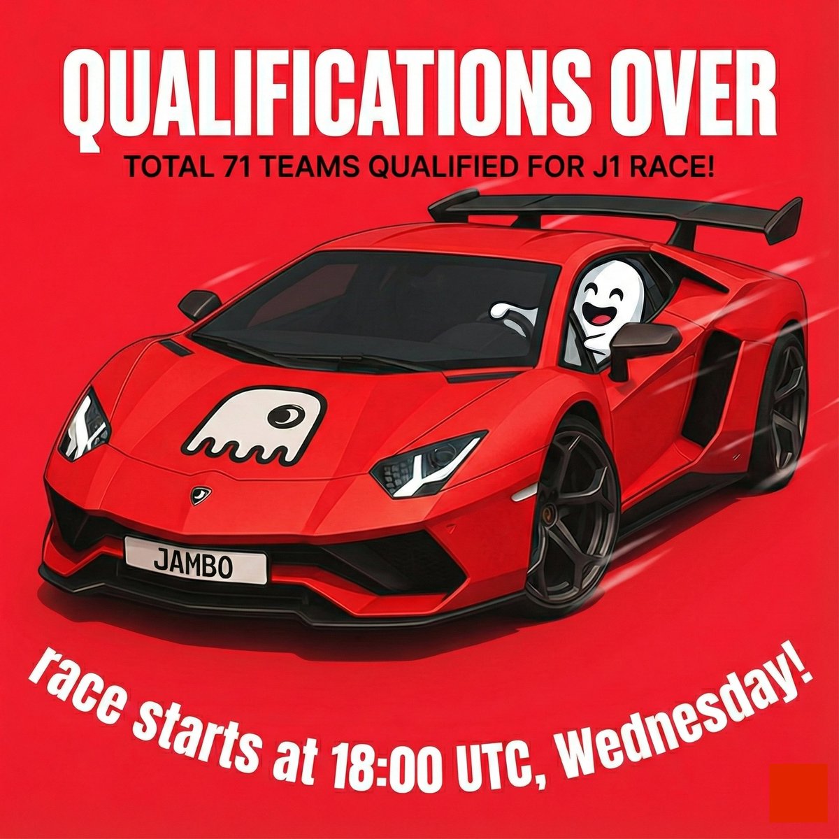 J1 Qualifications are OVER!

In total, 71 Teams have qualified! Good luck to them! 

Race Starts on Wednesday, 18:00 UTC!