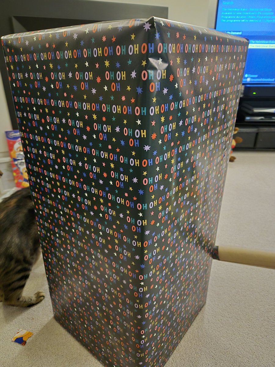 SproutsSurprise's tweet photo. Note to self! Check which way up the wrapping paper is otherwise HO HO HO! becomes OH OH OH! πππ΅βπ« #wrappingfails https://t.co/tkH4XUAHGK