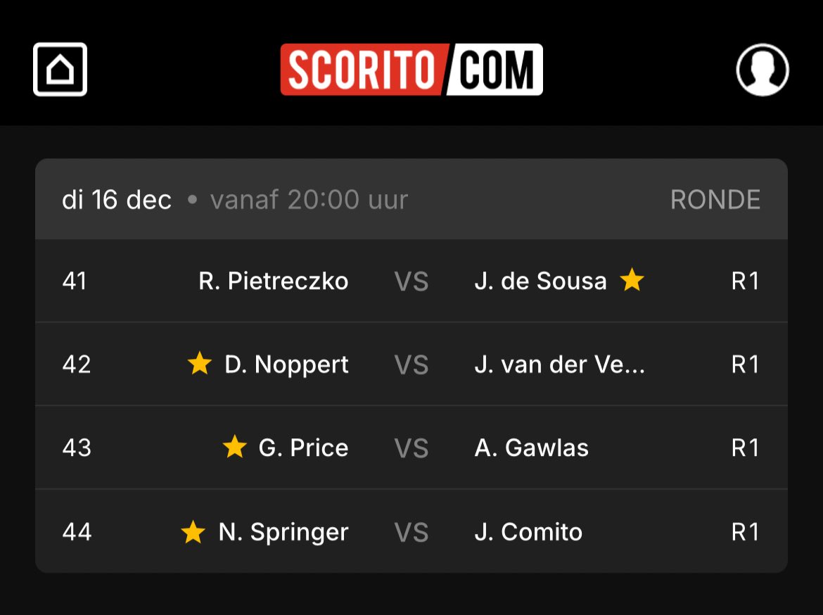 We gaan er eens lekker voor op het bankje liggen! 🛋️🎯
#Scorito #WKDarts