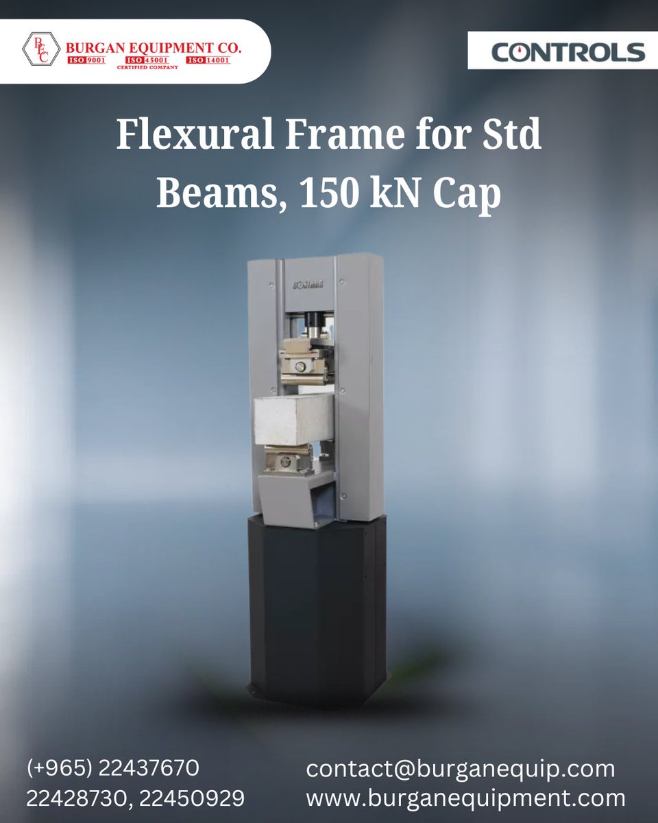 BurganEquipco's tweet photo. The 150 kN Flexural Frame for Standard Beams provides precise load application for flexural strength testing of concrete beams. Built with a robust steel structure, smooth loading system
+965 22450929
https://t.co/Xot6Ii08II
#FlexuralFrame #ConcreteBeamTesting #MaterialTestingLab https://t.co/BcpUI9XB4S