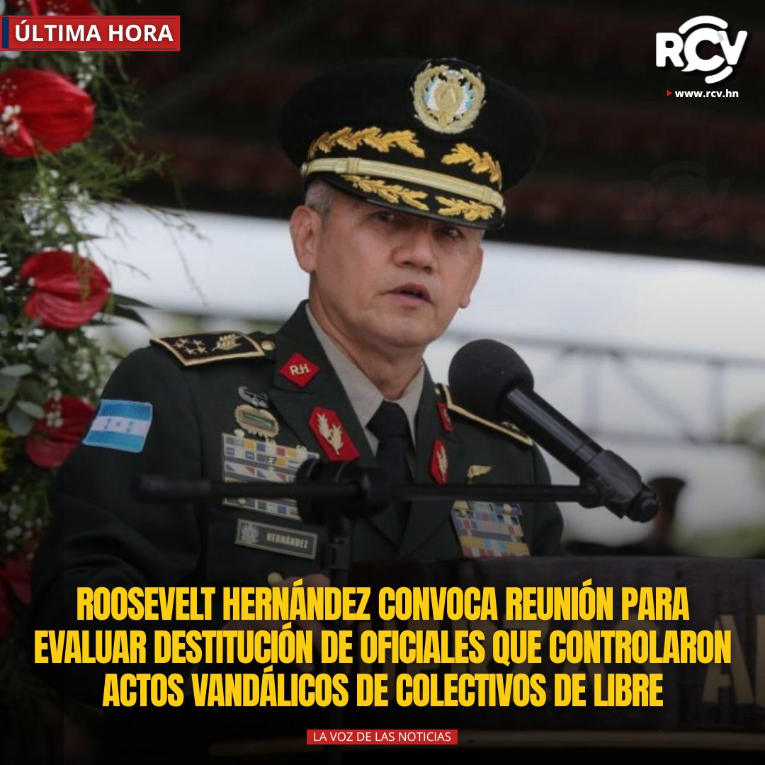 🚨 ÚLTIMA HORA | Tensión en las Fuerzas Armadas de Honduras 🚨

El General Roosevelt Hernández convoca reunión de emergencia tras la orden de la presidenta Xiomara Castro de dar baja a los oficiales que controlaron los actos vandálicos de colectivos de Libre en el INFOP, según