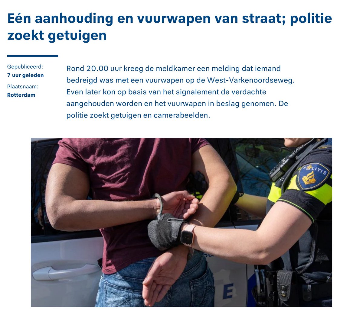 JoostJansen6's tweet image. 2 foto’s. 1 van de arrestatie en 1 van het politiebericht. Triest en tegelijkertijd hilarisch. @POL_Rotterdam 

Tx @2GoodArguments