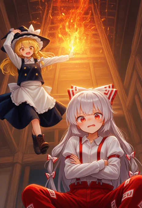 魔理沙と妹紅