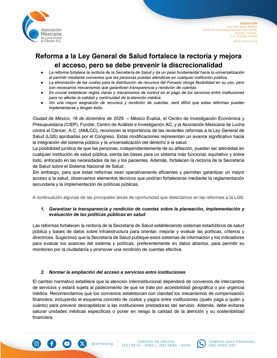 Asociación Mexicana de Lucha Contra el Cáncer tweet media