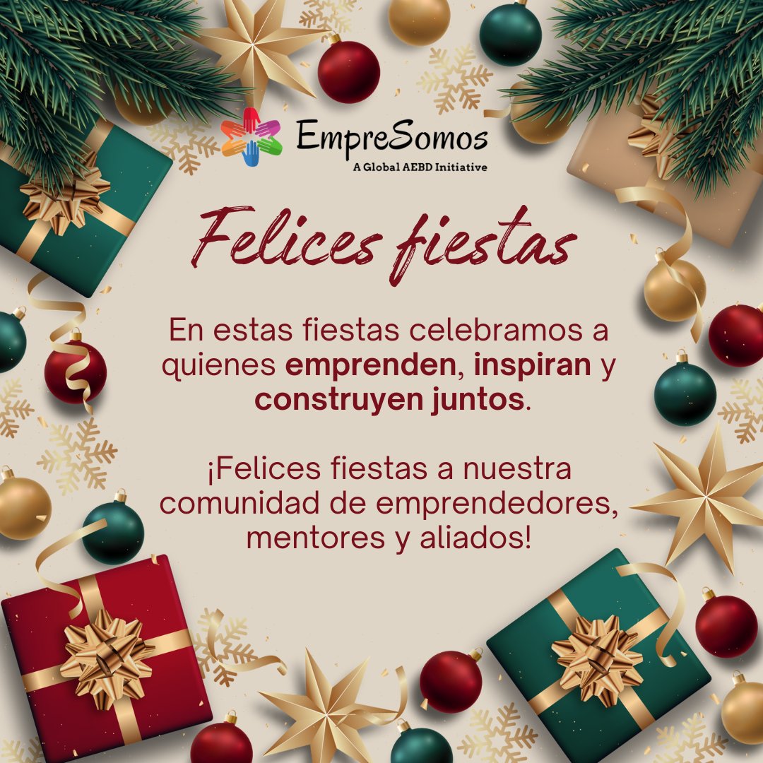 empresomos's tweet photo. En Empresomos celebramos a quienes hacen que las ideas crezcan 💡✨
Gracias emprendedores, mentores y aliados por ser parte de esta comunidad que transforma.
🎄 ¡Felices fiestas y un próspero año nuevo!

#FelicesFiestas #Empresomos #EmprenderJuntos #ComunidadEmpresomos https://t.co/4uO2Z5H5o1