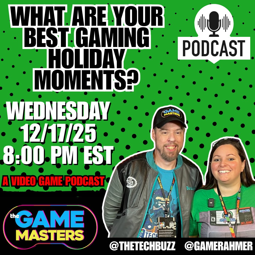 GamerAhmer's tweet photo. Watch out for this week’s podcast! Come watch either @GamerAhmer or @thetechbuzz channel as we continue our live show podcast The Game Masters . This Wednesday at 8 PM EST. #videogames #thegamemasters #gamerahmer #podcast #youtube #retrogaming #thetechbuzz https://t.co/MKsaMqMYFb