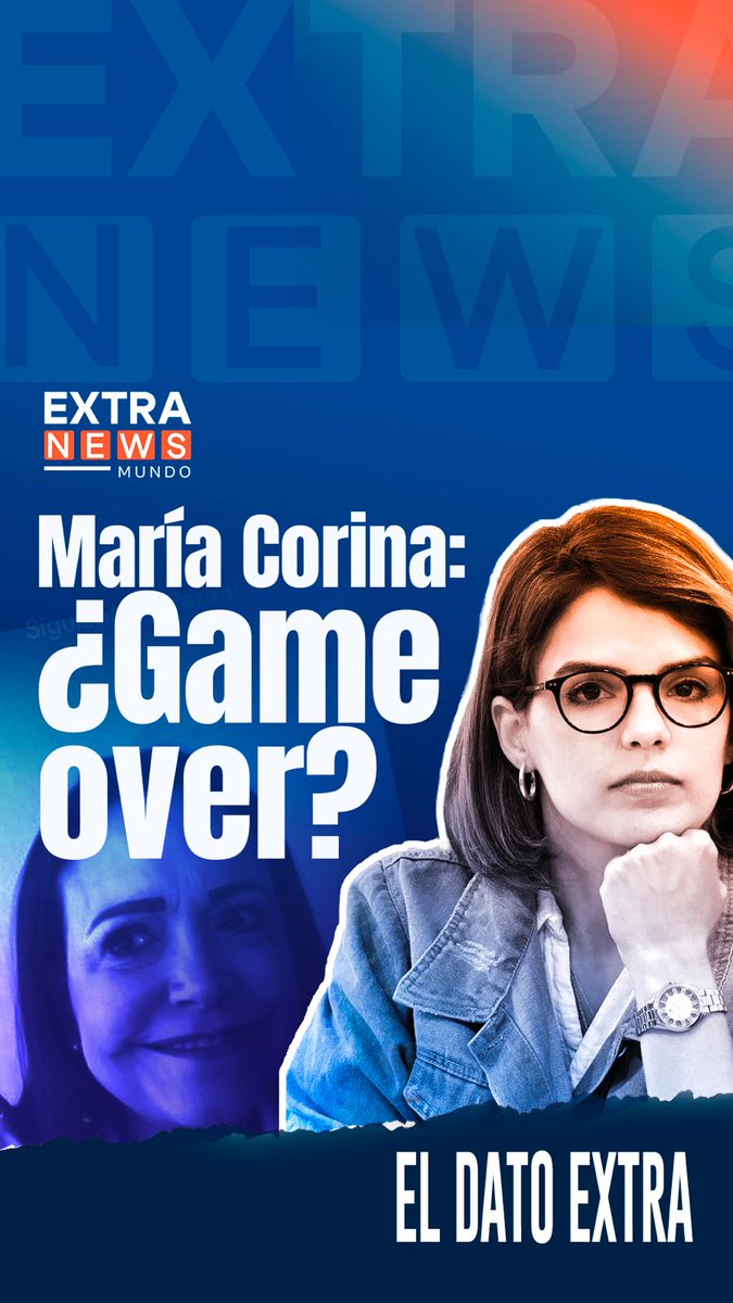 extranewsmundo's tweet photo. 🔴#EnVideo

📌¿Game over para María Machado? El diario El País de España considera que su salida de Venezuela podría tener un costo alto, incluso lapidario.

📌En este #DatoExtra le contamos lo que opinan sus analistas, y las voces opositoras desde las redes sociales. https://t.co/cELEb8KZWl