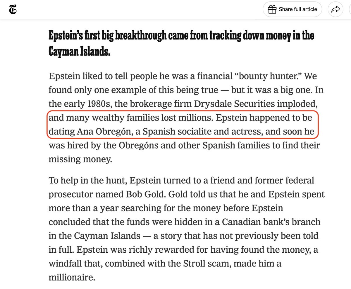 Avui al NYTimes sobre Jeffrey Epstein. He hagut de llegir-ho dues vegades per comprovar que no és broma.