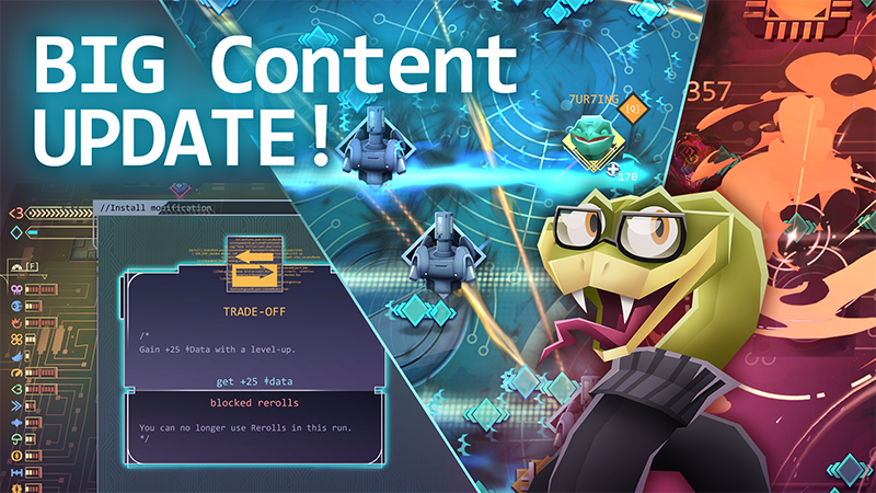 NetAttackGame's tweet photo. Are we the only nerds that like to read detailed #PatchNotes? 📝

In case you missed it, learn all about our recent #ContentUpdate here: https://t.co/ge1T3syOER

#EarlyAccess #BulletHell #CodingGame https://t.co/Zn3SVDupqo