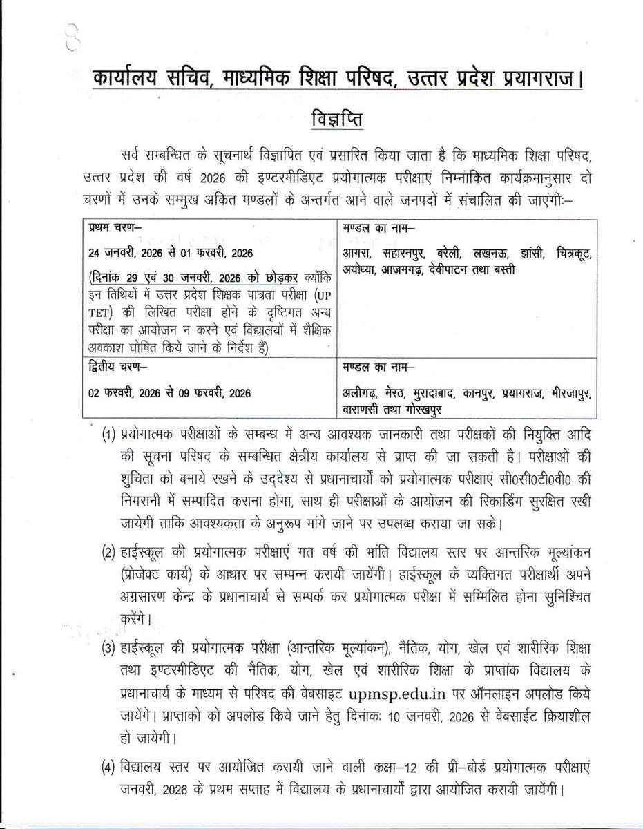 Madhyamik Shiksha Parishad, Uttar Pradesh tweet media