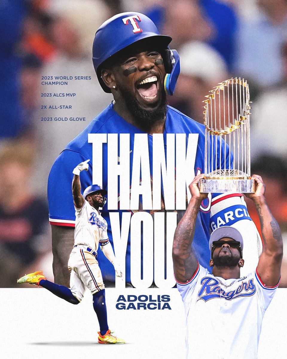 Thank you, Adolis, for providing endless energy, enthusiasm and passion to our club over the past six seasons. You gave us the greatest postseason performance of all-time and now, the history of our organization can’t be told without El Bombi.
Best of luck in your next chapter 💙