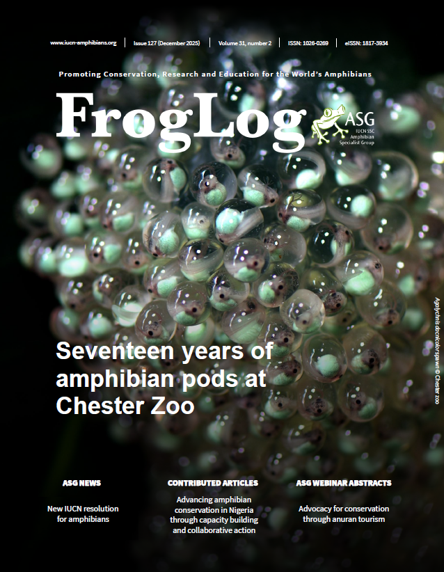 IUCN_ASG's tweet photo. FrogLog Issue 127 is out!
Get all ASG News, abstracts from our recent webinars, articles on amphibian conservation, and research work from the community.
Download FrogLog Issue 127 here
https://t.co/0uAeYvOnLh
#Froglog #ASGNews #AmphibianConservation https://t.co/pNgsUEyM5E