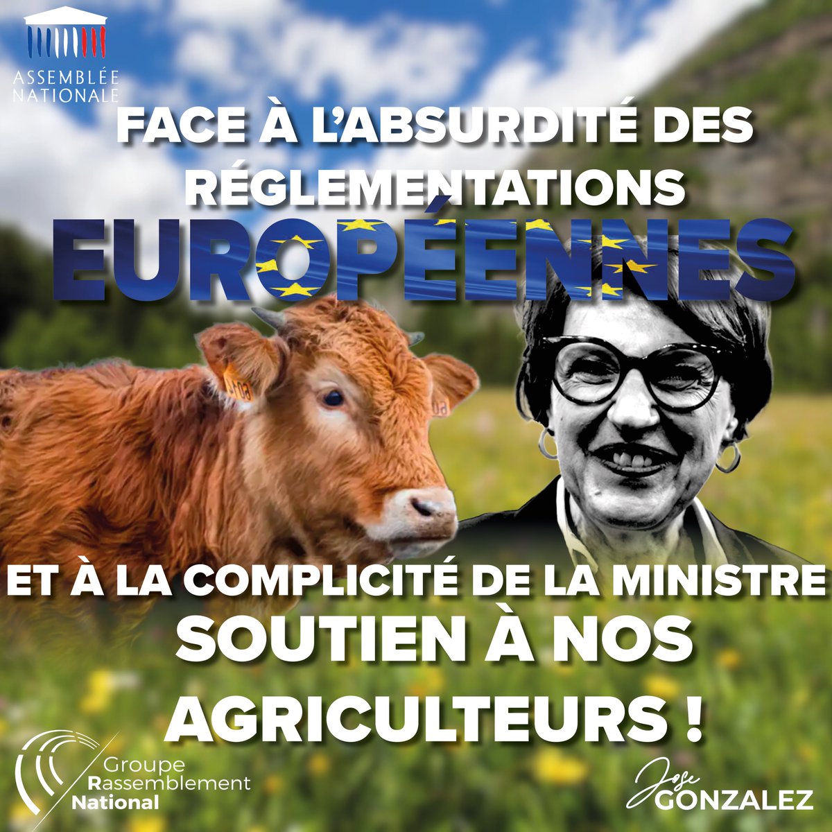 GonzalezJoseRN's tweet image. 🚜 Assez du mépris !
Nos agriculteurs crient leur désespoir, la ministre regarde ailleurs, complice silencieuse des diktats de Bruxelles.
Normes absurdes et concurrence déloyale, l'UE tue notre agriculture à petit feu. 
Soutien total à nos agriculteurs ! 🇫🇷
