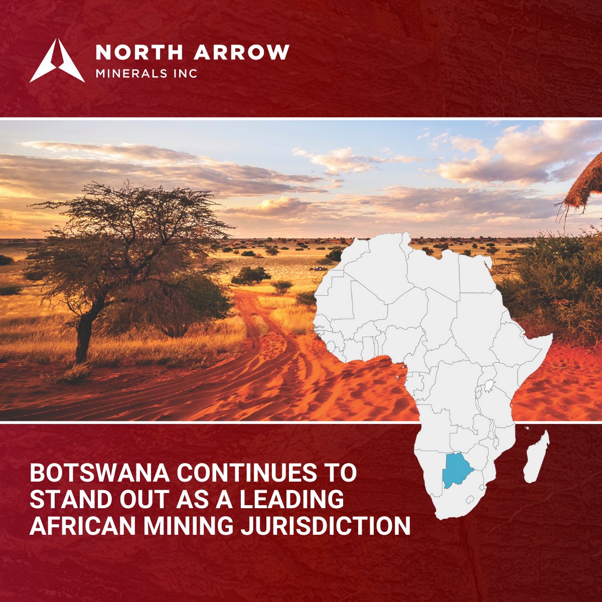 Botswana remains one of the world’s most attractive mining jurisdictions, #2 globally for Policy Perception and #10 for Investment Attractiveness according to the Fraser Institute. North Arrow’s Kraaipan Project is positioned in the heart of this stability.

$NAR.V