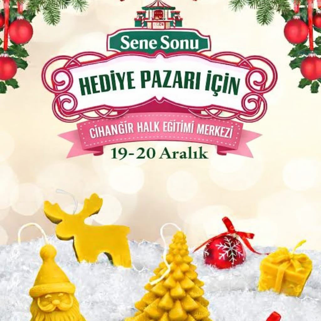 Cihangir Halk Eğitim Merkezi Öğrencileri tarafından;
19-20 Aralık tarihlerinde, kadınların el emeğiyle ürettiği özel ürünlerin yer aldığı *Yeni Yıl Hediye Pazarı* sizleri bekliyor.  

El emeği - göz nuru bu pazarı;
 10:00 ile 16:00 saatleri arasında gezebilirsiniz.  
+++