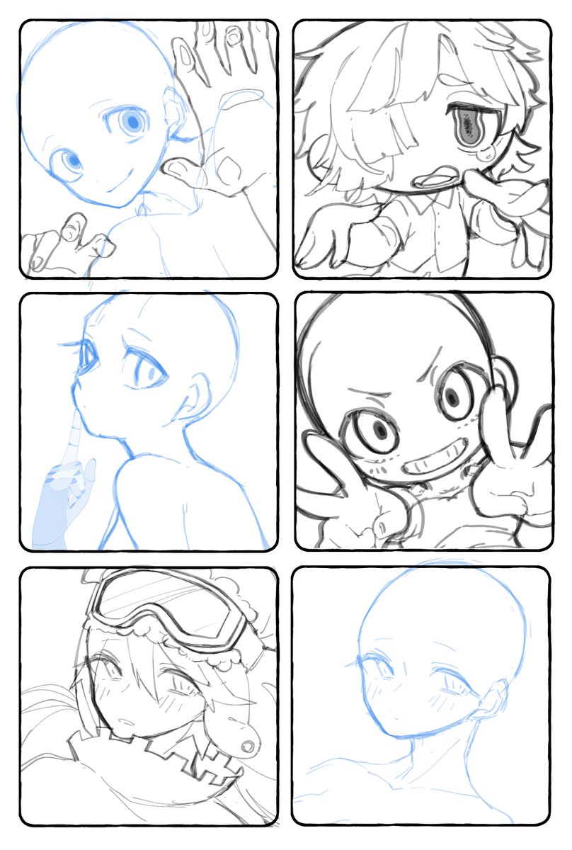 手書きイラスト中色紙　作成中 色紙イラストのラフ制作中