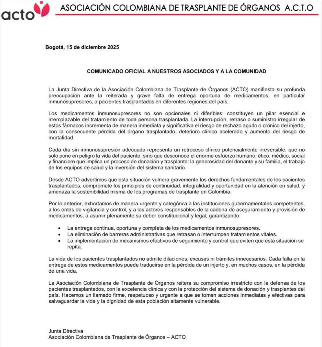 Melquisedec70's tweet image. Triste, aberrante, indignante. Gobierno CRIMINAL.
Los pacientes transplantados sin medicamentos.
Jaramillo y Petro son criminales de la salud.