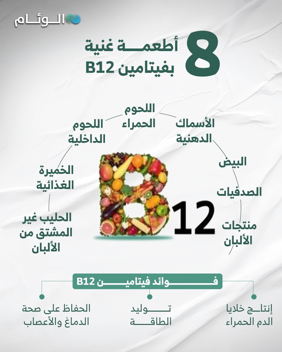 إنفوجرافيك | 8 أطعمة غنية بفيتامين B12 