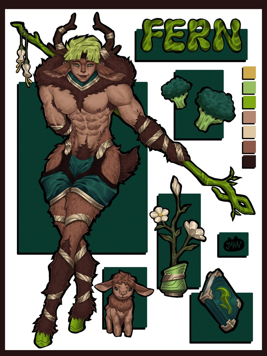 THEONLYJUANNNNN's tweet image. 🌿 ' FERN ' 🌿
Info:
• 5'7.
• Satyr.
• Healer.
• 25yrs Old.
• Loves Broccoli.
• Loves Reading.
• Loves his Little Goat Named ' PIP '.
• Loves to Play Tricks on Hikers for Fun.
• He Might Hurt  you If you Disrespect Nature.
#Oc