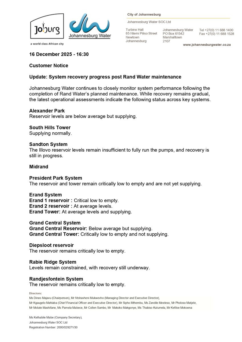 Johannesburg Water tweet media