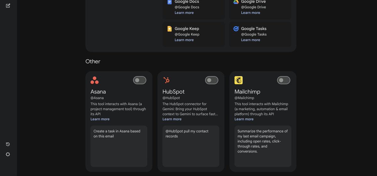 asana hubspot mailchimp cards