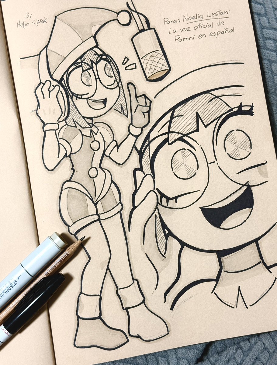 ClarkHelio's tweet image. Un fanart para Noelia Lestani, la voz oficial de Pomni en Español. 

#pomni #digitalcircus #noelialestani